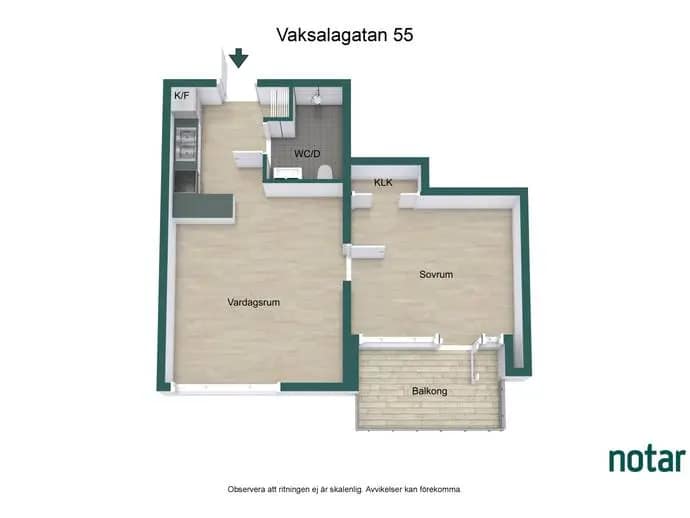 Planritning för Vaksalagatan 55