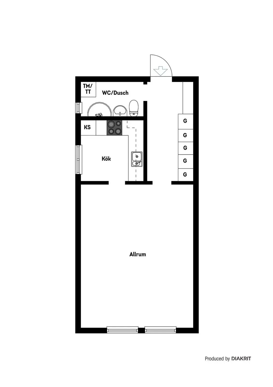 Floor plan for Norregårdsvägen 5A