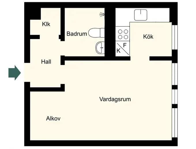 Floor plan for Grindtorpsvägen 33, vån 5