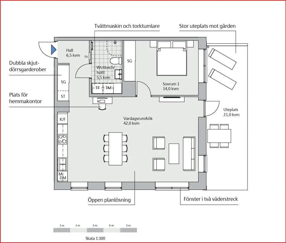 Floor plan for Parkettgatan 10