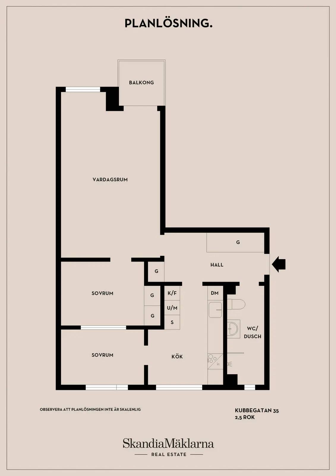 Floor plan for Kubbegatan 35