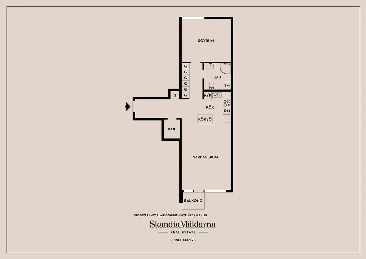 Floor plan for Linnégatan 78