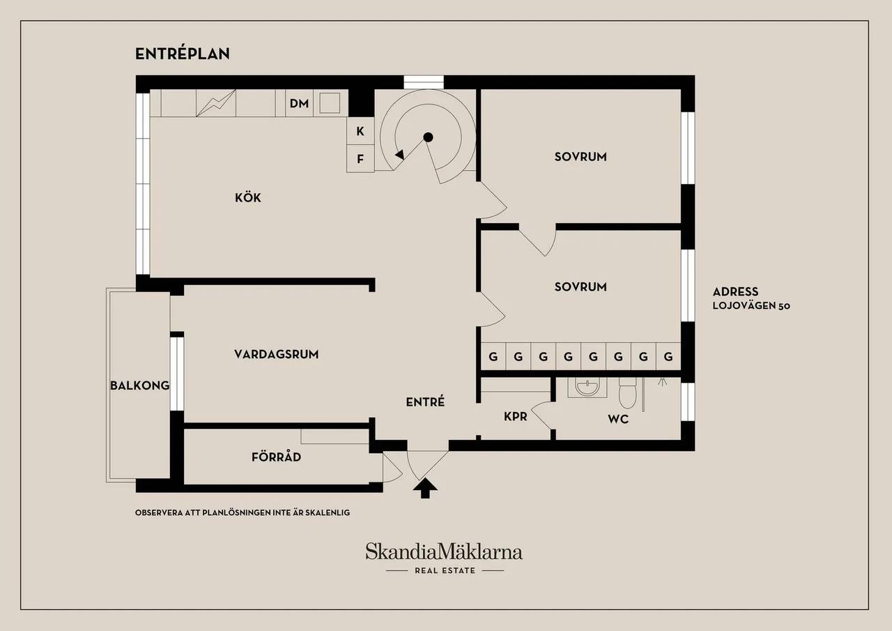 Floor plan for Lojovägen 50