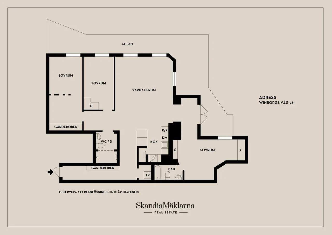 Floor plan for Winborgs väg 28/Garverigränd 7