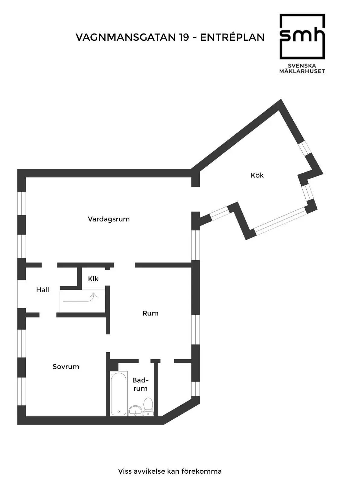 Floor plan for Vagnmansgatan 19