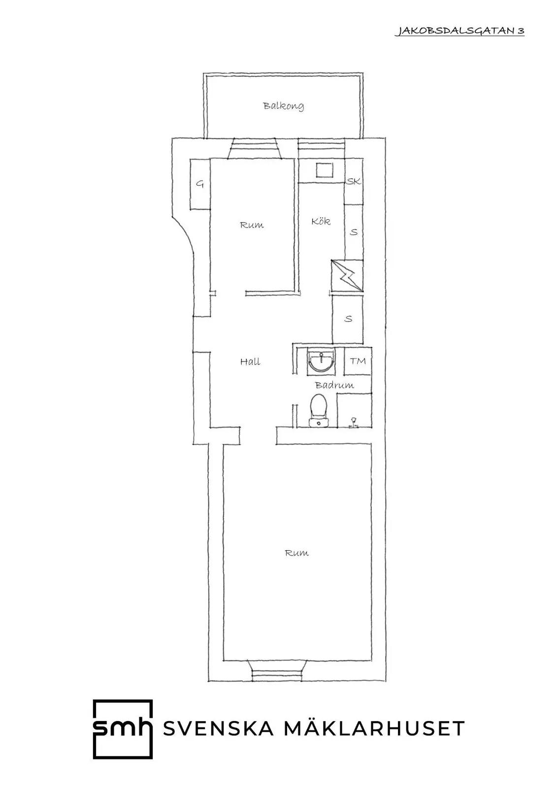 Floor plan for Jakobsdalsgatan 3
