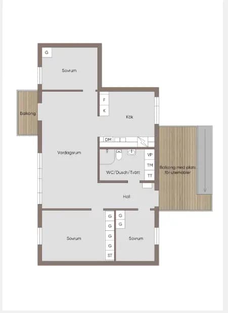 Planritning för Rans floges väg 51