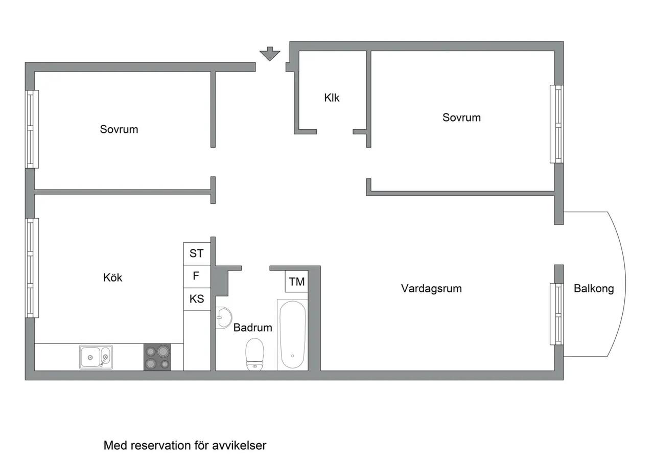 Planritning för Andersvägen 3B