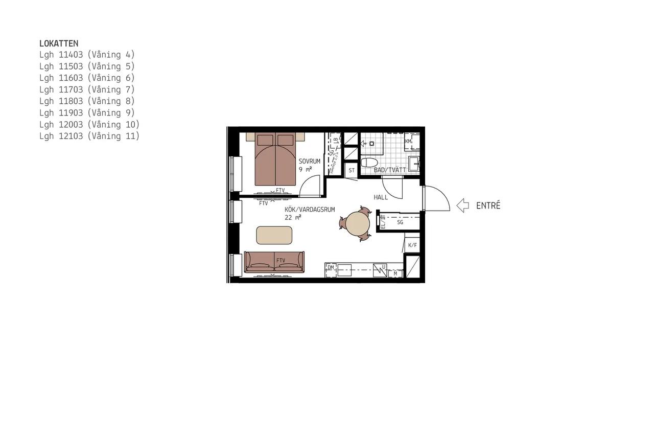 Floor plan for Hägerstens Allé