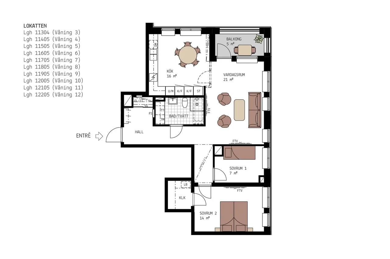 Floor plan for Hägerstens Allé
