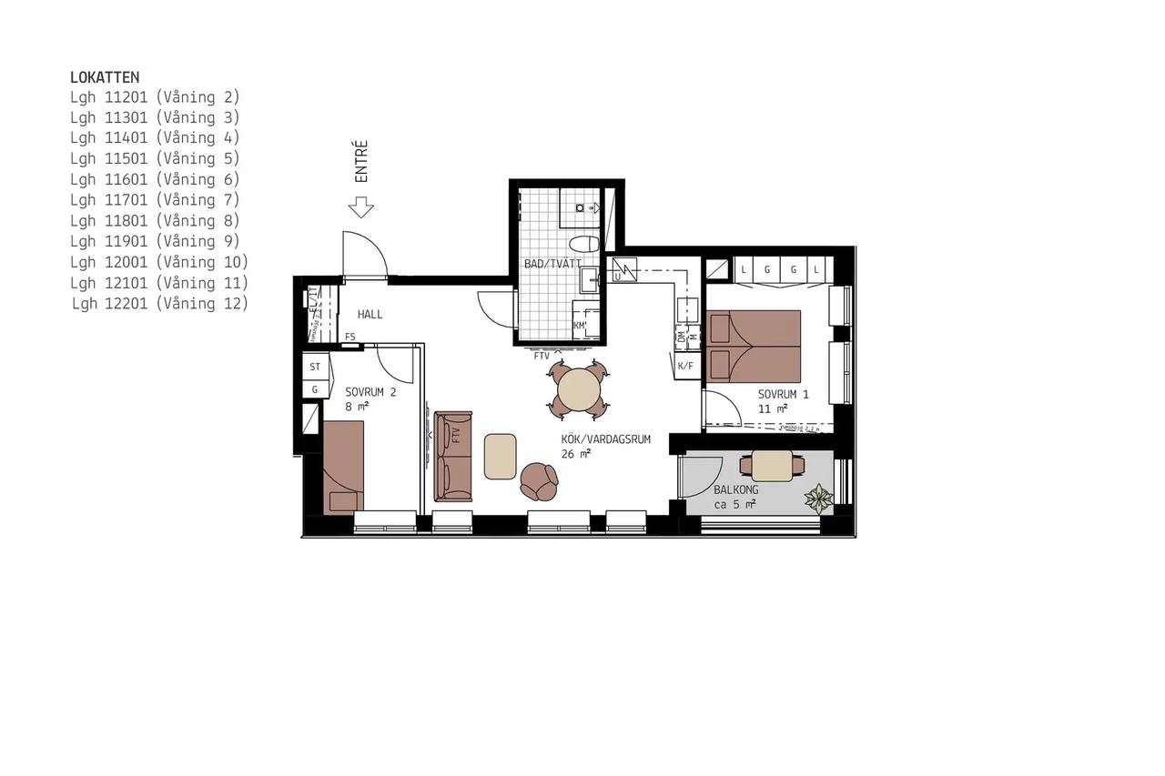 Floor plan for Hägerstens Allé