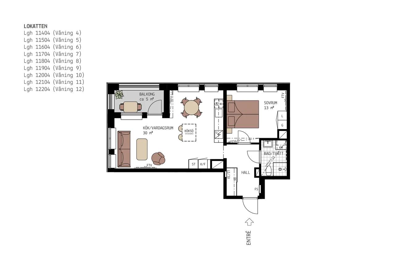 Floor plan for Hägerstens Allé
