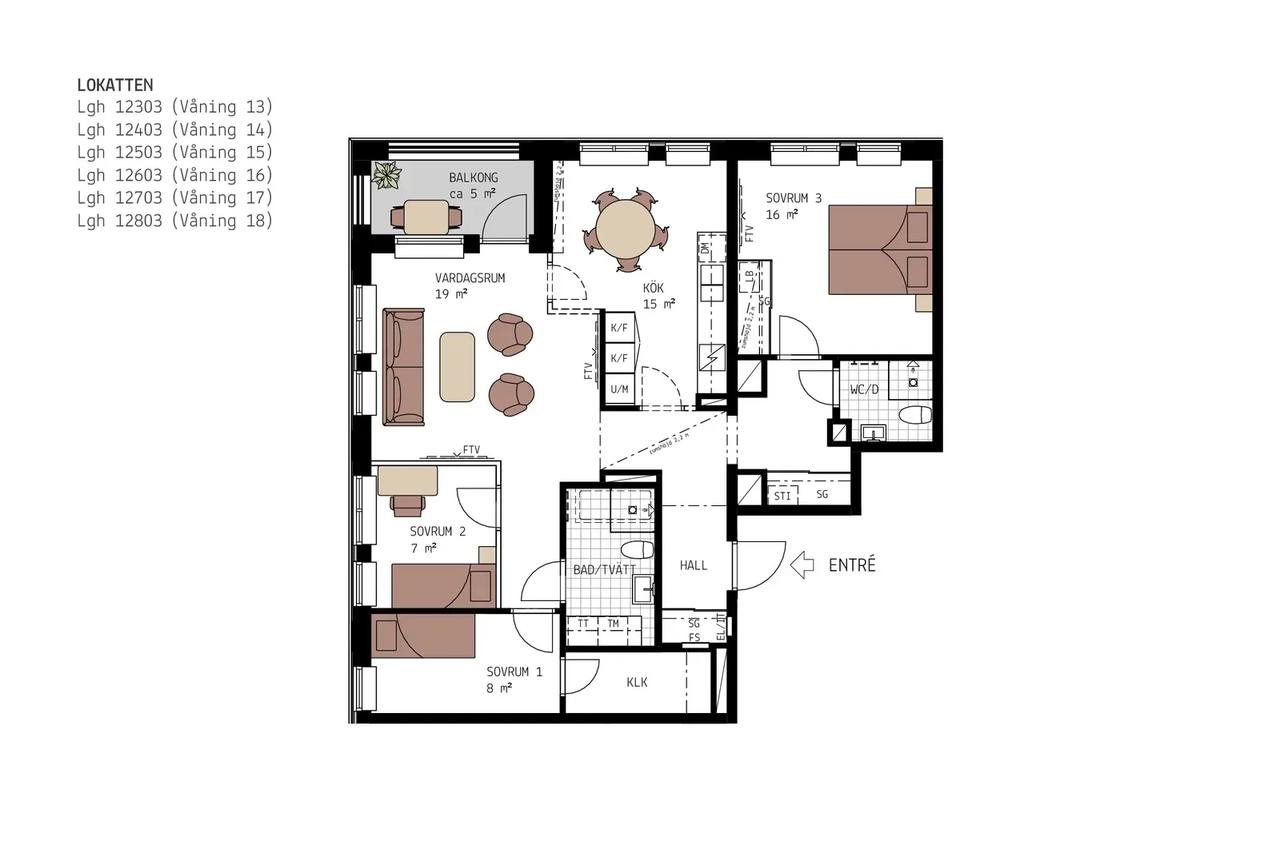 Floor plan for Hägerstens Allé
