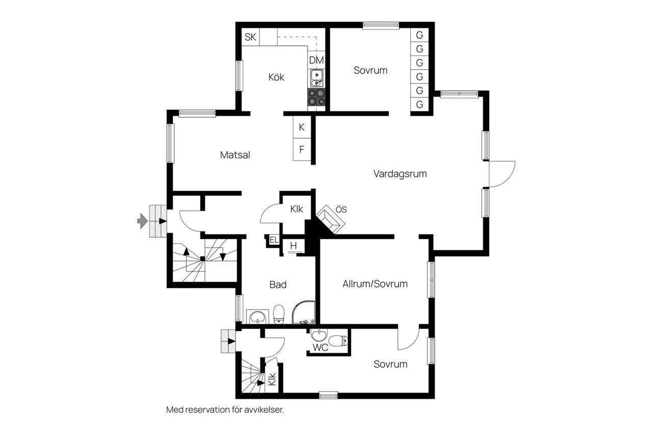 Floor plan for Villagatan 6A