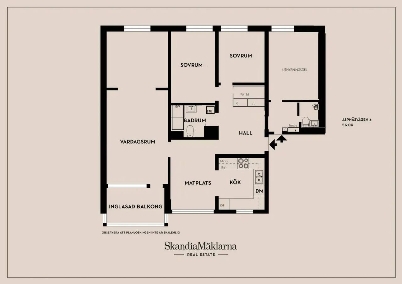 Planritning för Aspnäsvägen 4