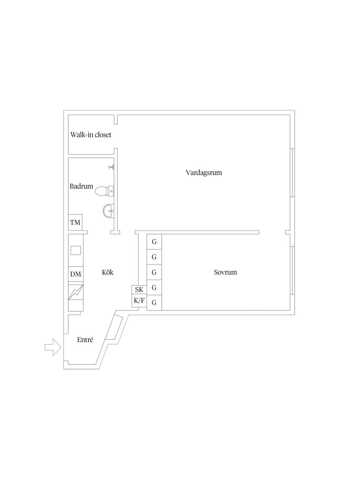 Floor plan for Völundsgatan 3