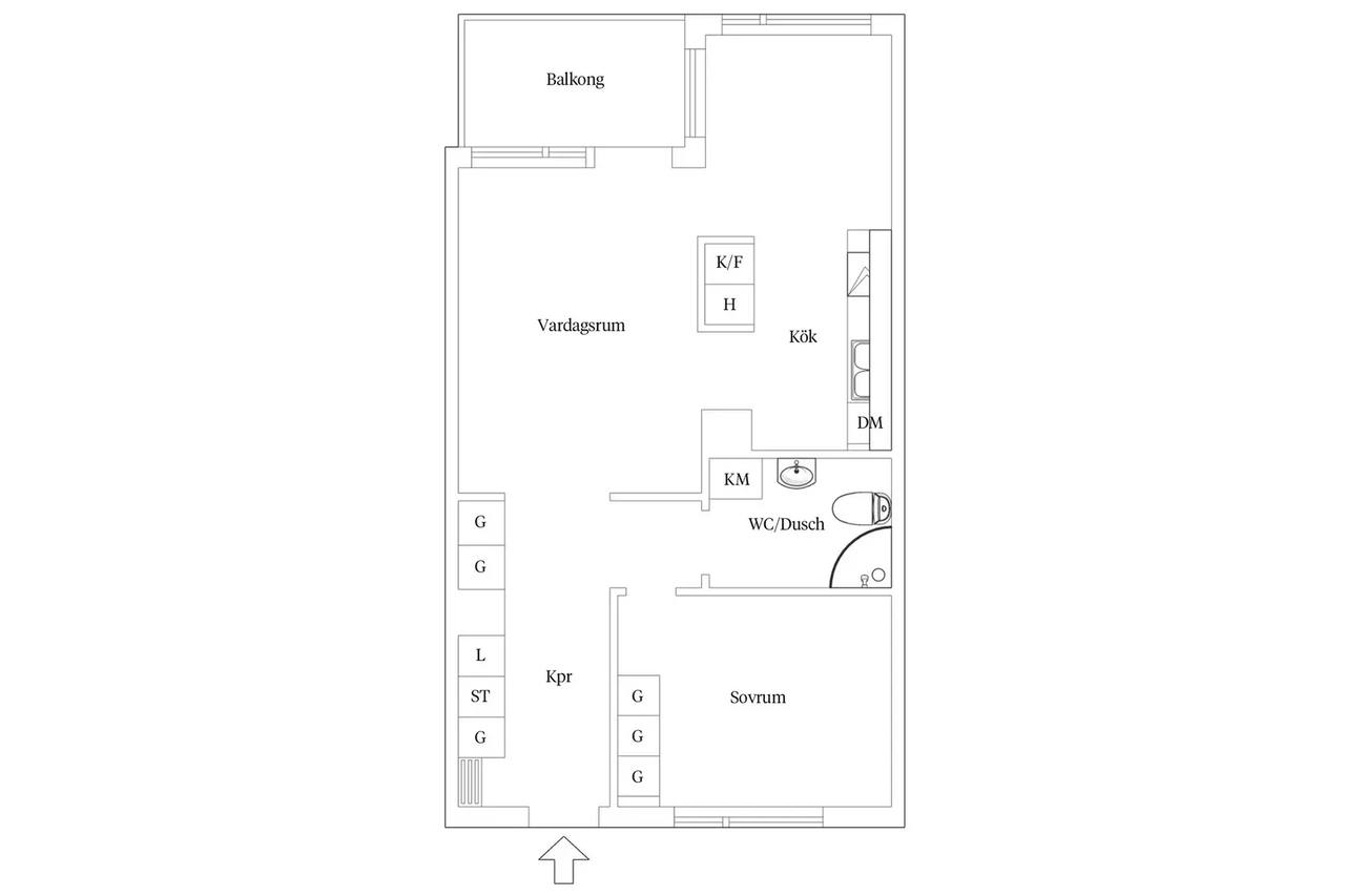 Planritning för Borstbindaregatan 3