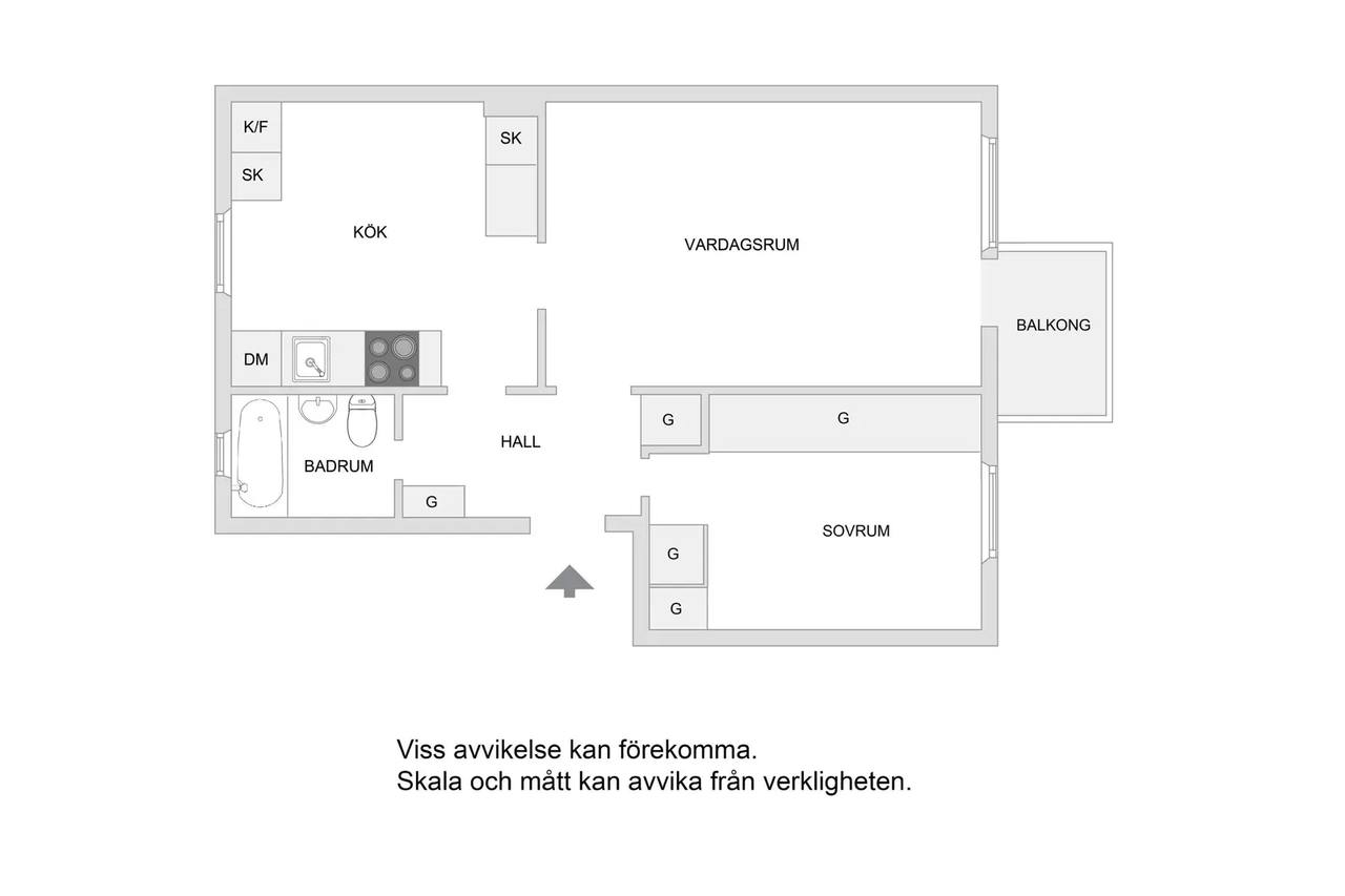 Floor plan for Gullmarsvägen 77, 3tr