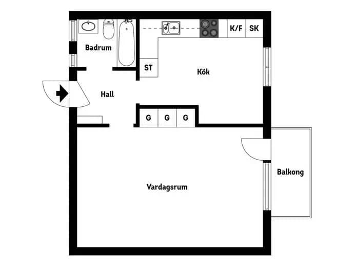 Planritning för Värmlandsvägen 20A