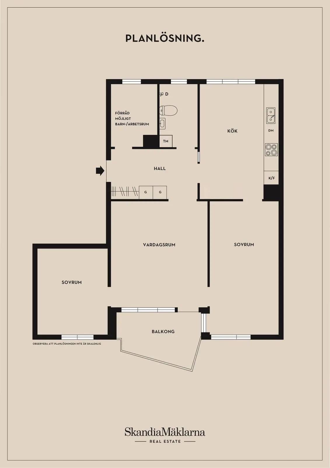 Floor plan for Starrängsringen 15, 3tr
