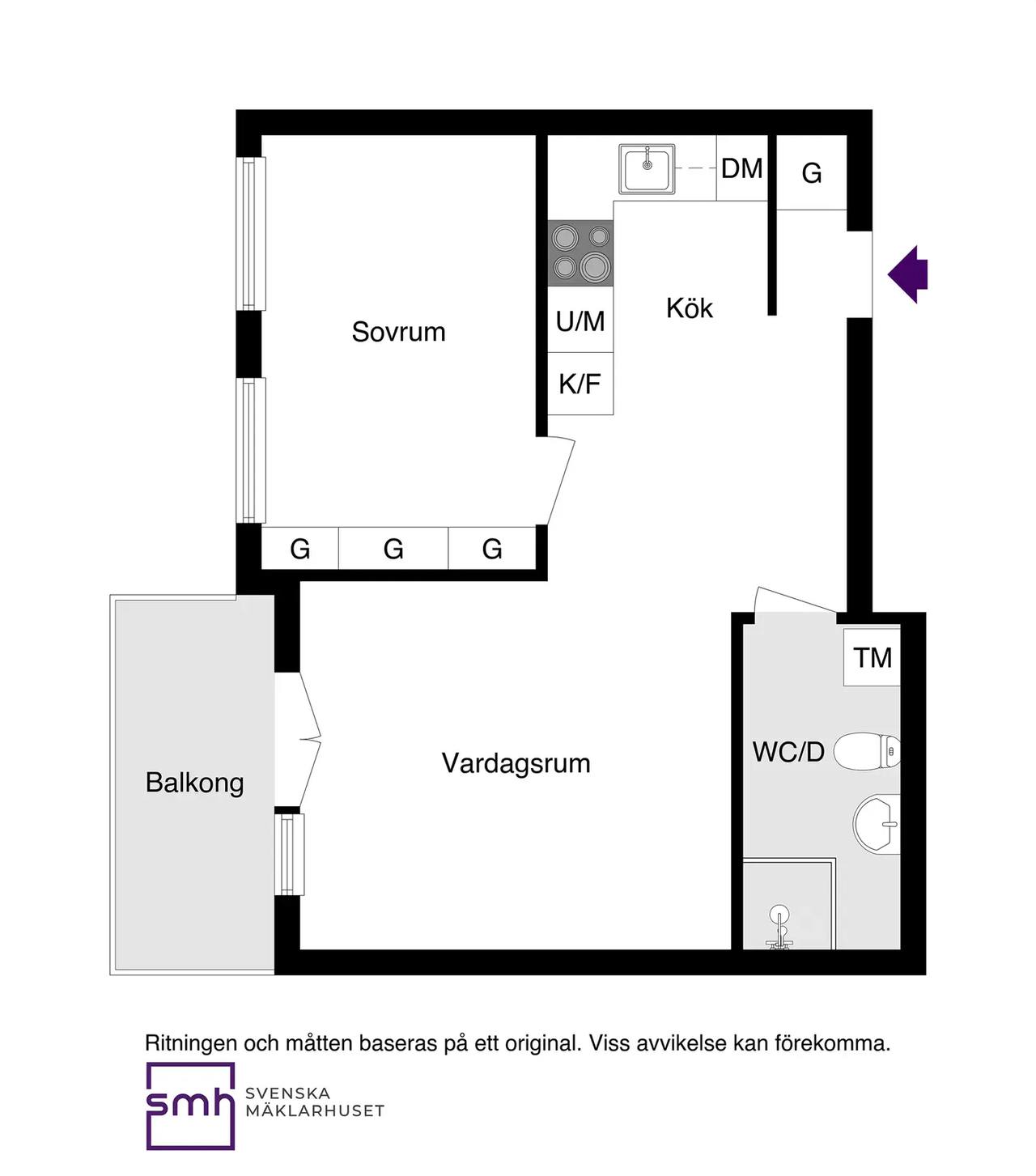 Planritning för Mariagatan 7A