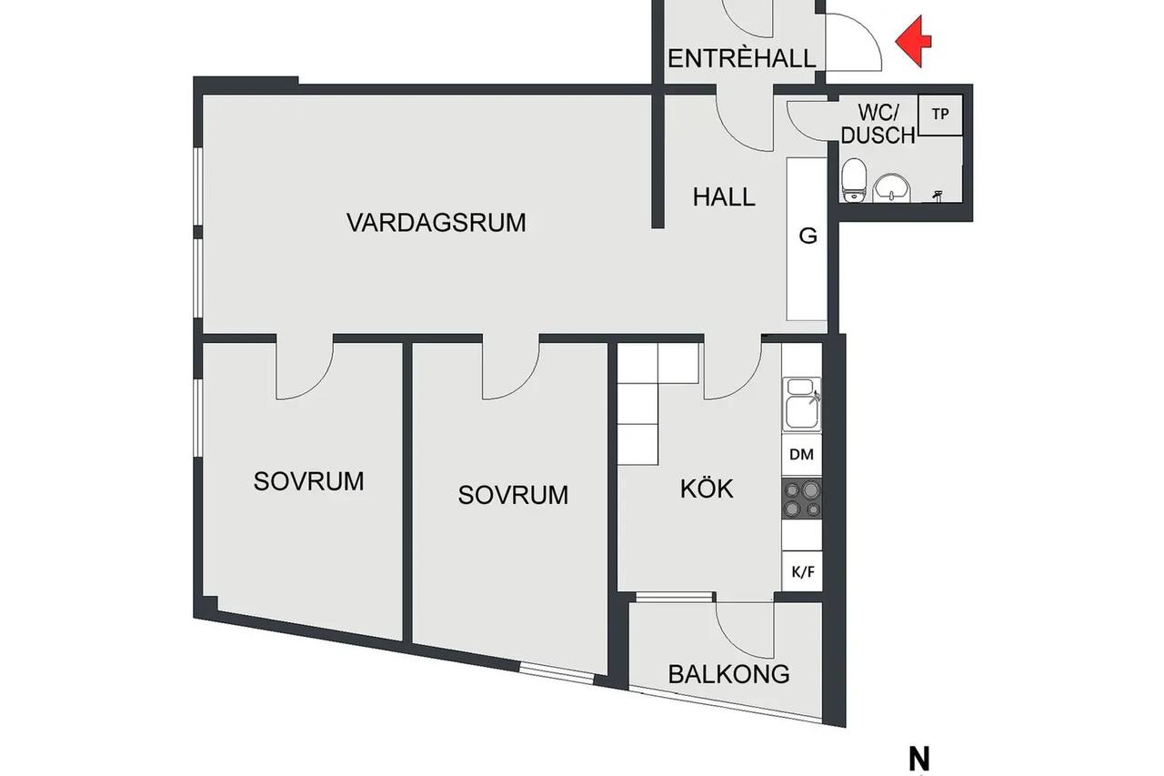 Floor plan for Näsbydalsvägen 14, 11tr