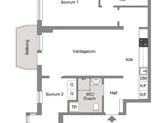 Floor plan for Norrbackagatan 21