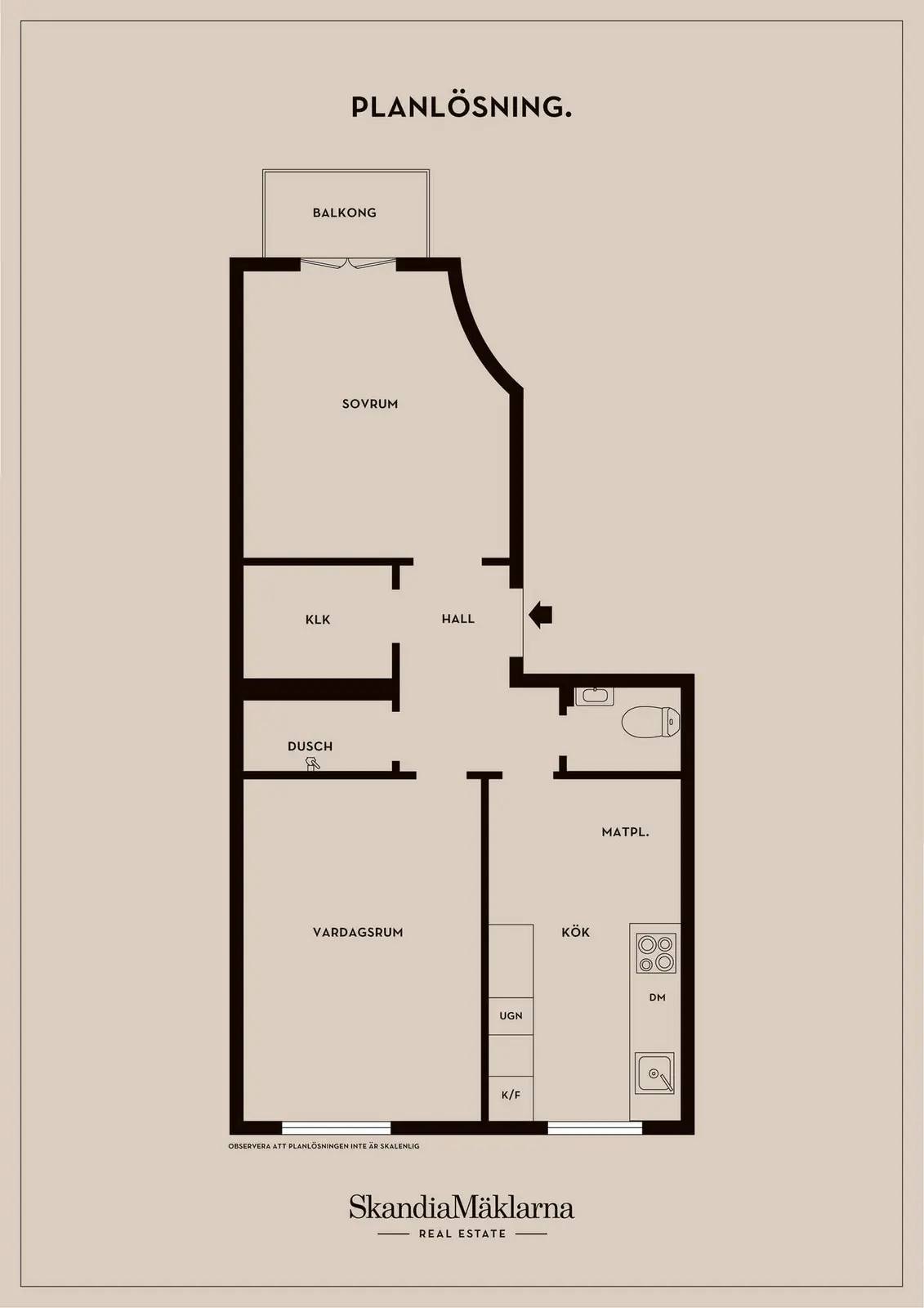 Floor plan for Fridhemsgatan 31, 3 tr