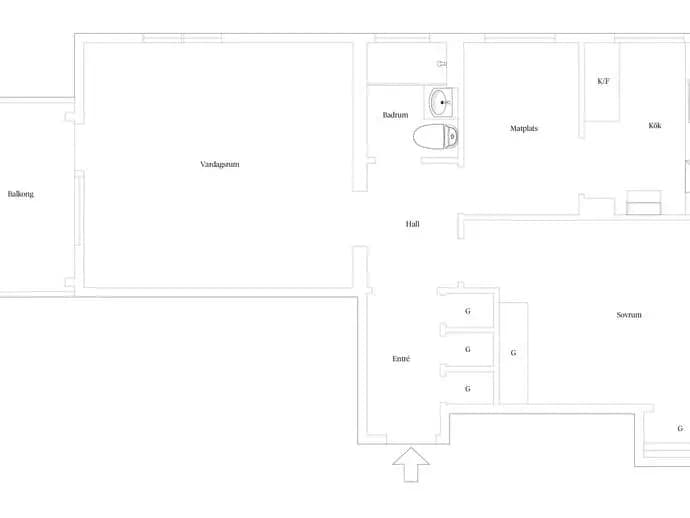 Floor plan for Kopparmöllegatan 18A