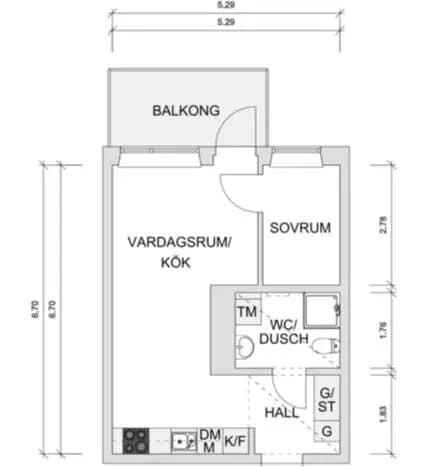 Planritning för Gunnarsberg 5B