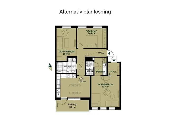 Planritning för Hulda Sköldbergs gata