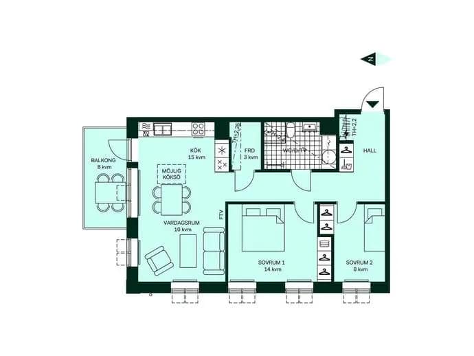 Planritning för Lilla Regementsvägen 47
