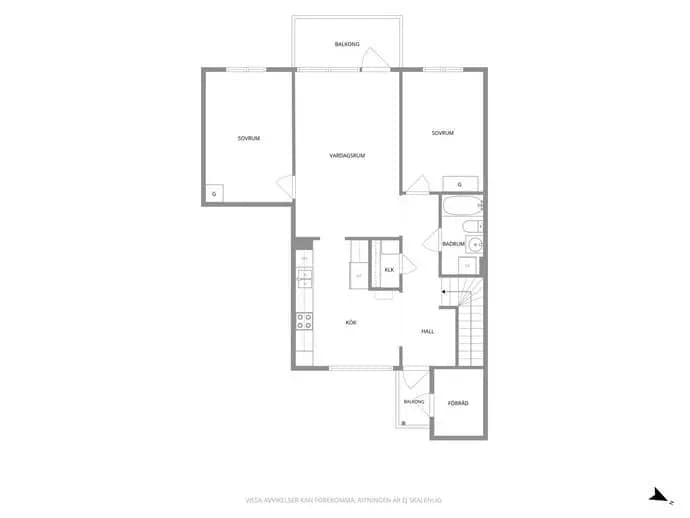 Floor plan for Olles Väg 16 F
