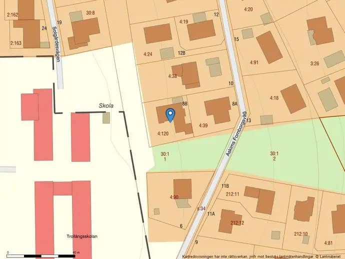 Planritning för Askims fornborgsväg 8B