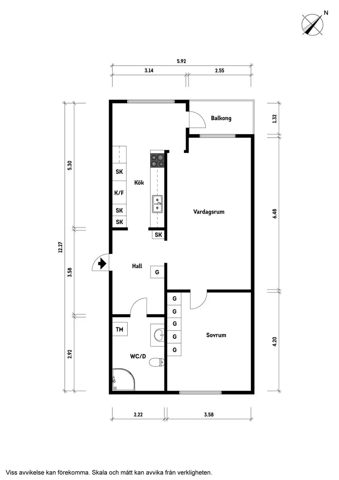 Floor plan for Beryllgatan 22
