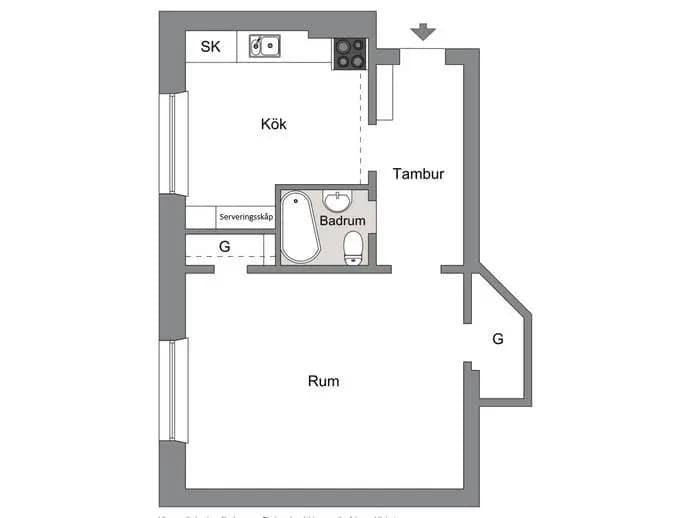 Planritning för Algatan 14