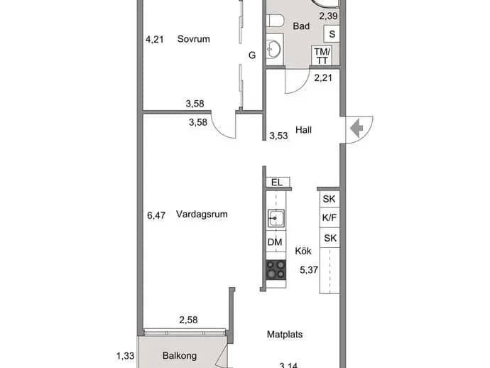Planritning för Beryllgatan 11