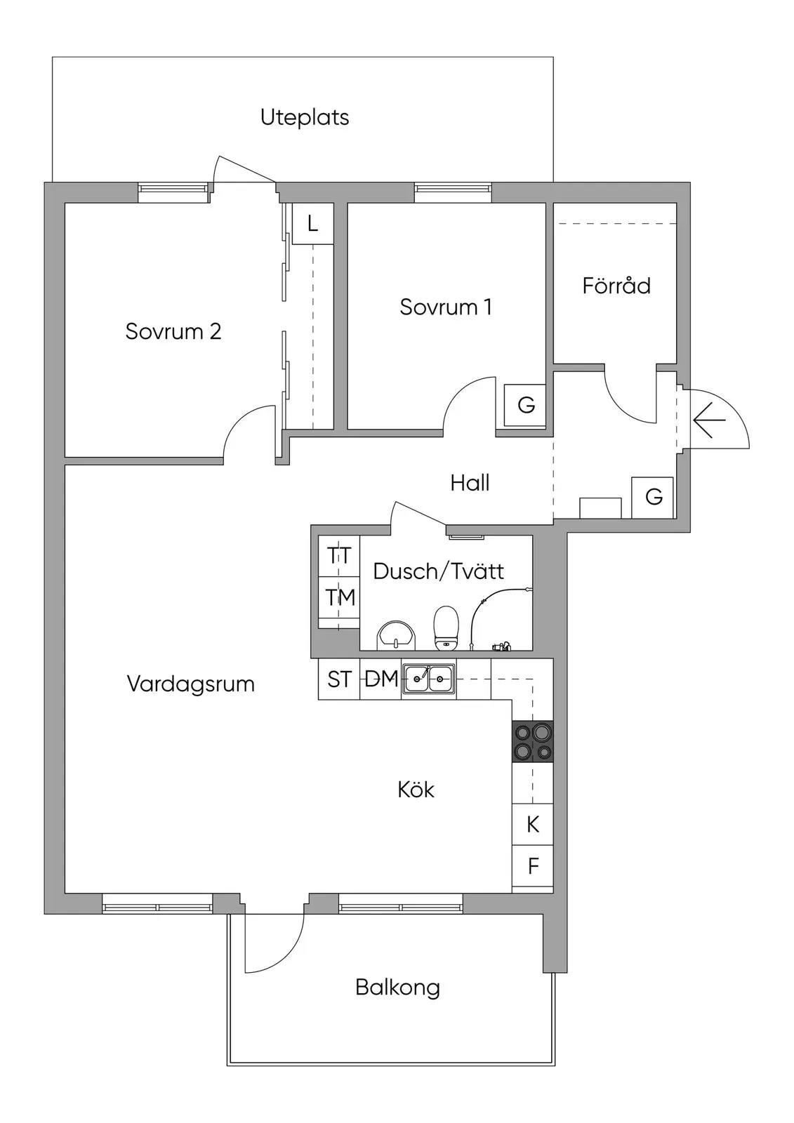 Floor plan for Odengatan 6E