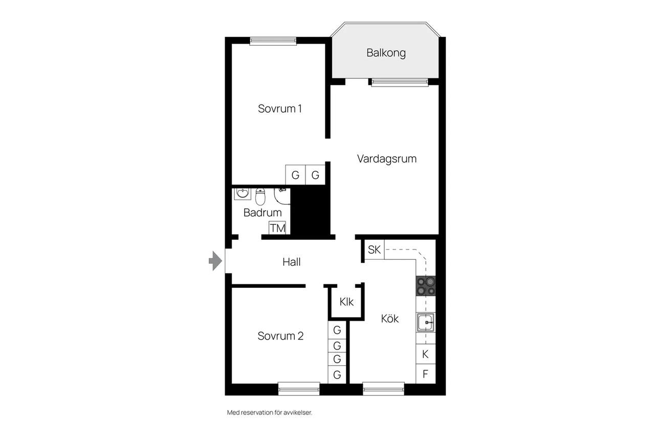 Floor plan for Källbogatan 3