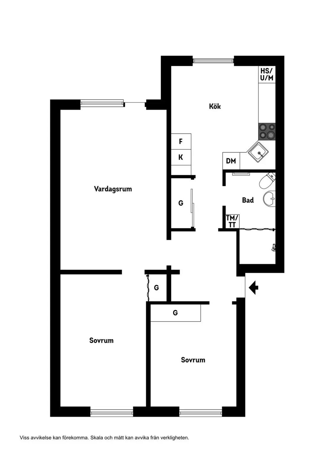 Floor plan for Signalgatan 5D