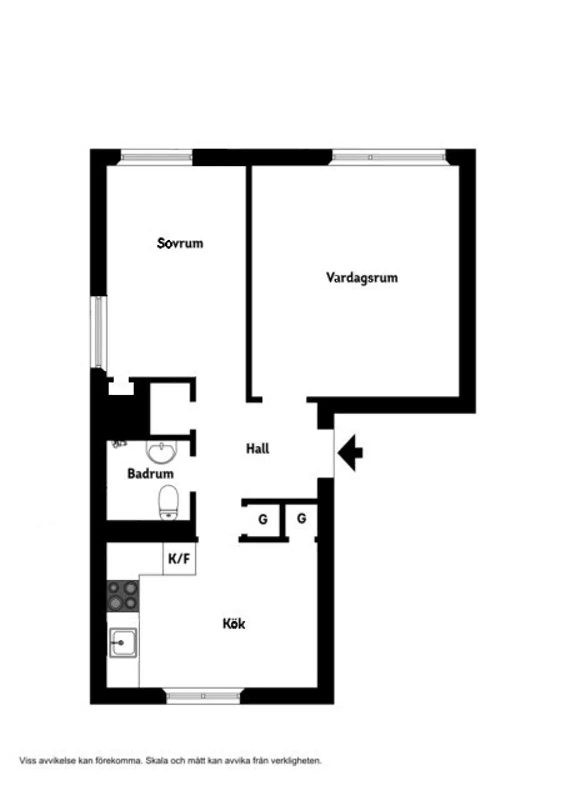 Floor plan for Frödingsvägen 6A