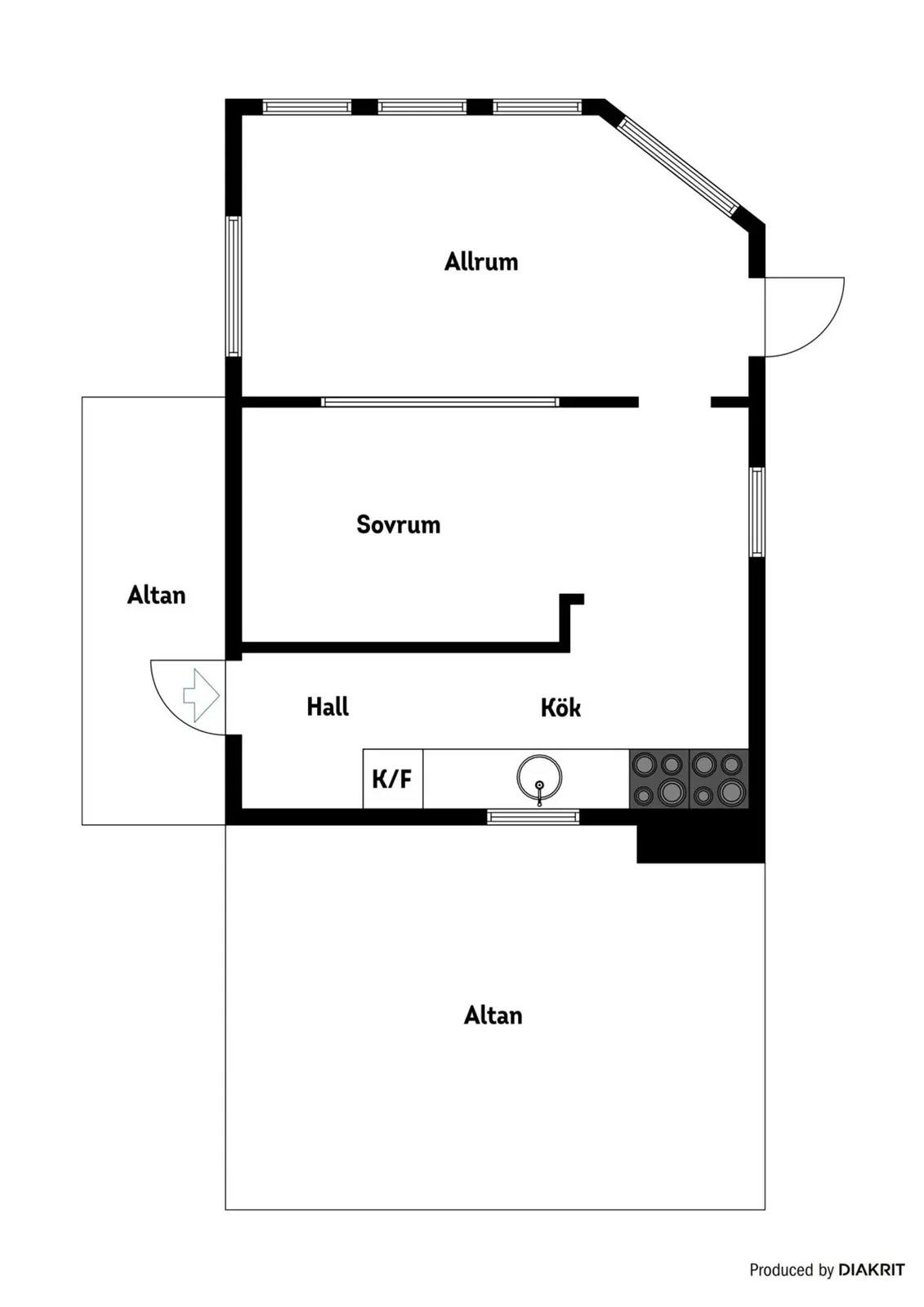 Floor plan for Anderslundsvägen 25 - Stuga 31 samt Jordlott 60