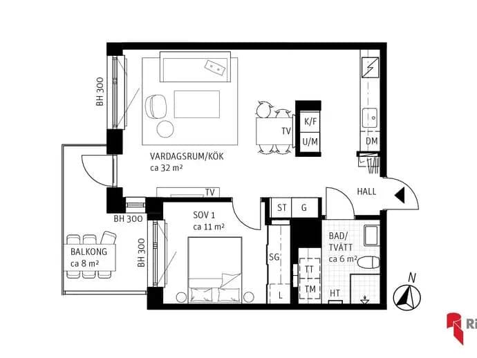 Floor plan for Nordhemsgatan 9