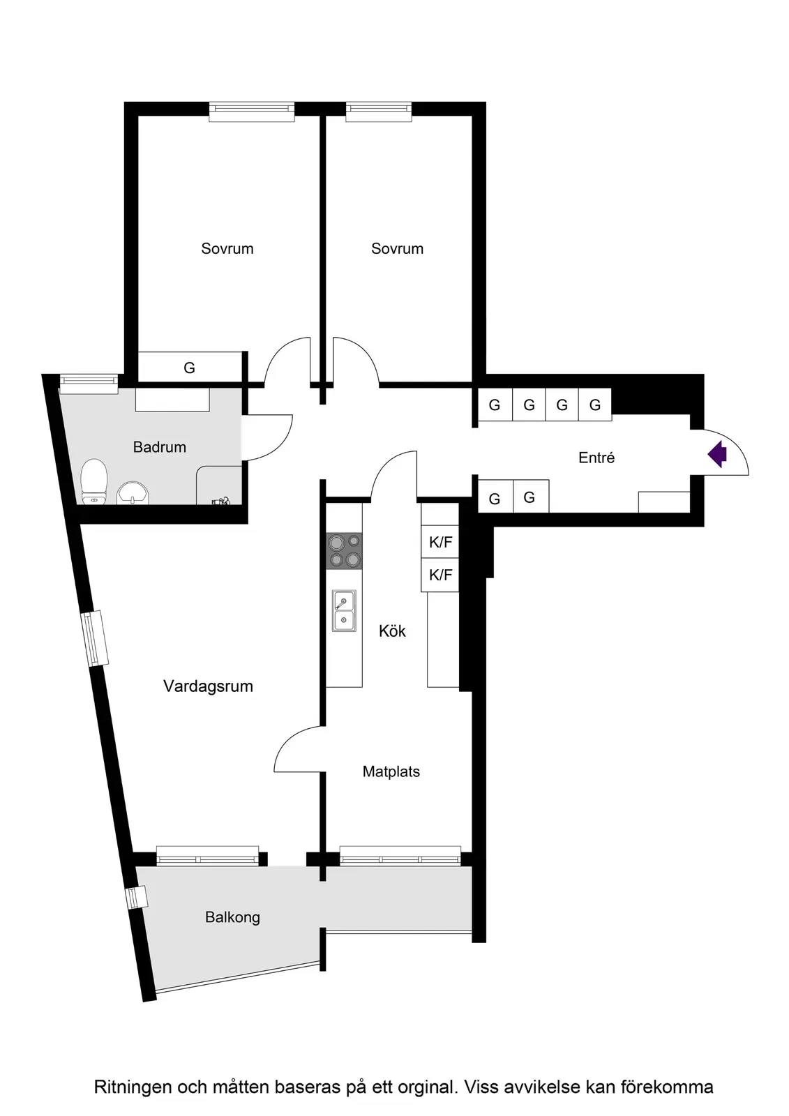 Floor plan for Gustaf bergs väg 17