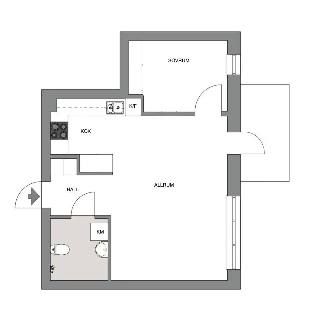 Floor plan for De la gardies väg 21
