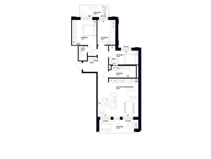 Floor plan for Nordenflychtsvägen 66