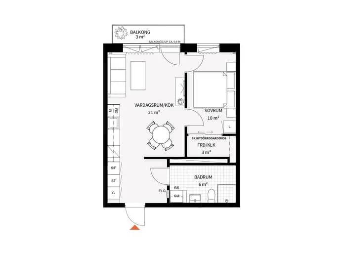 Floor plan for Bergavägen 2C