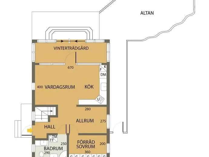 Planritning för Hästhagevägen 7