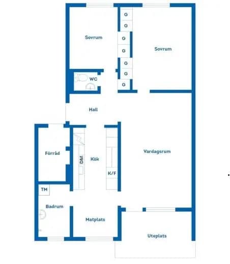 Floor plan for Norrbågen 39D