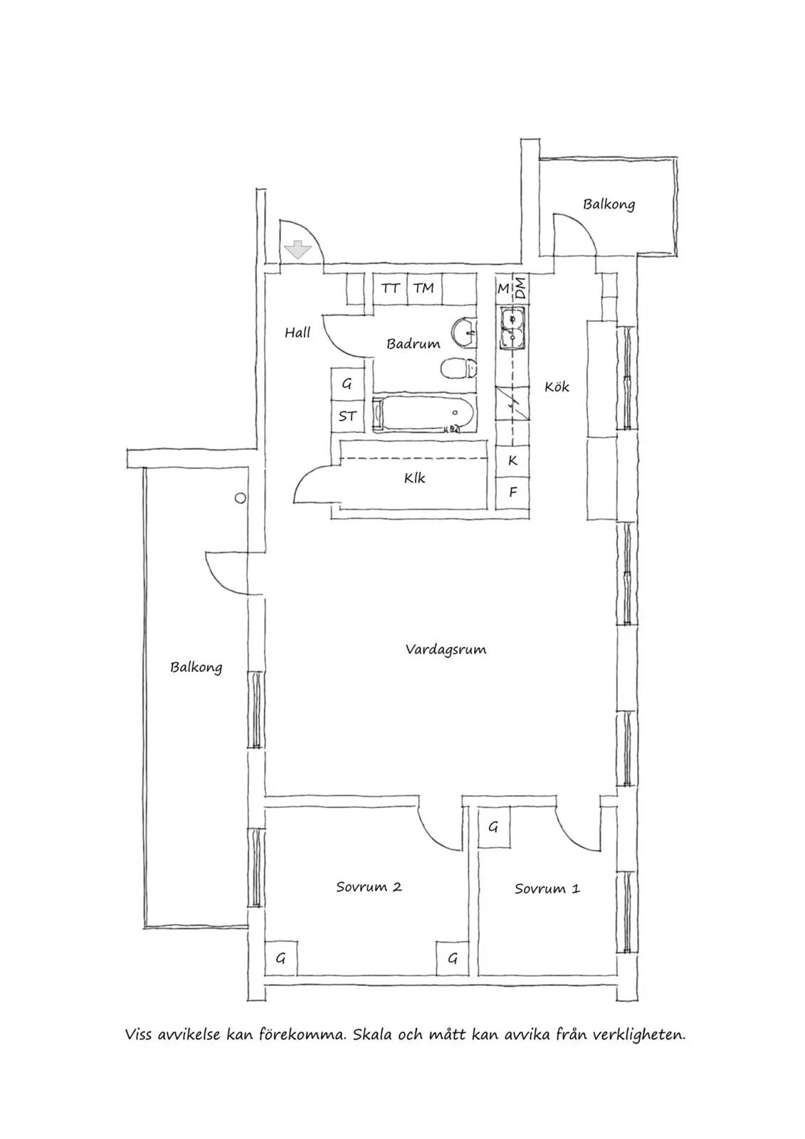 Floor plan for Portalgatan 58